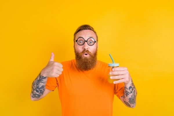 man with healthy drink