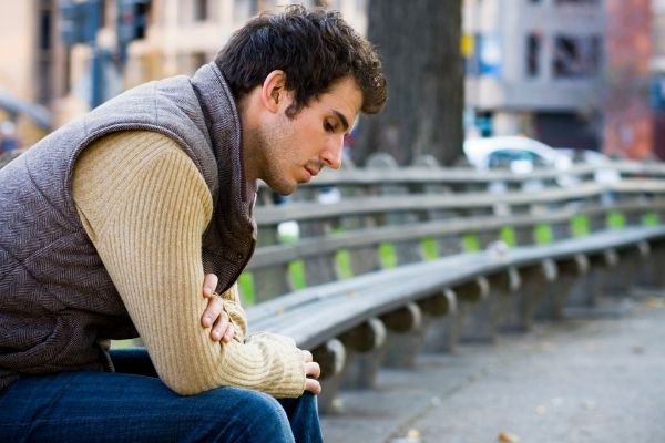 man feeling lonely